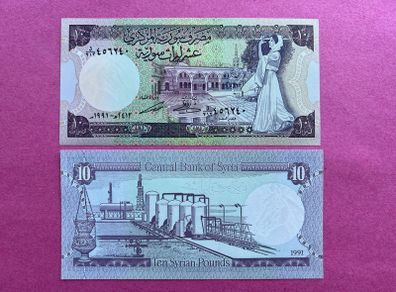 Syria  10 Pounds. 1991 Pick 101e ( Uncirculated )