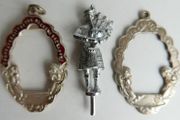 Vintage Medals and a figurine of a Scotsman