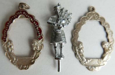 Vintage Medals and a figurine of a Scotsman