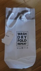 Canvas Laundry Bag with Wash Dry Fold Logo