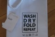 Canvas Laundry Bag with Wash Dry Fold Logo