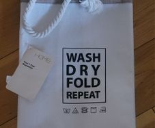 Canvas Laundry Bag with Wash Dry Fold Logo