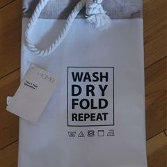 Canvas Laundry Bag with Wash Dry Fold Logo