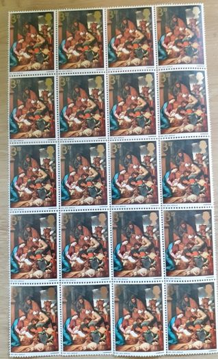 Sheets of Vintage UK Postage Stamps
