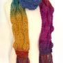 Handmade crochet flower scarf rainbow Image 2