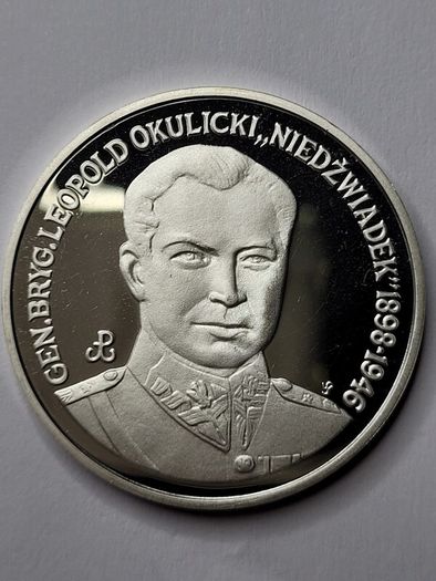 1991 Okulicki 200000 zloty. Silver coin Poland UNC