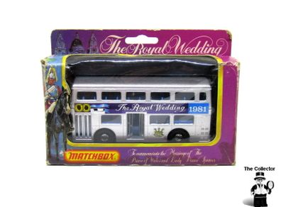 Vintage Matchbox Lesney Super Kings K-15 The Londoner The Royal Wedding Diana Charles 1981 Double Decker Bus Mint Still in Box