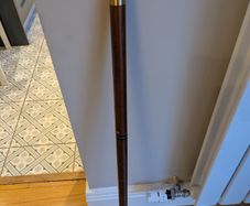 Collapsible wooden walking stick with decorative handle