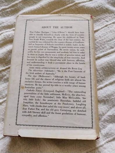 Around the Boree Log and other verses by John O Brien 1961 hardback with dustcover in good condition with some signs of wear on the dustcover see photos FREE STANDARD POSTAGE INCLUDED