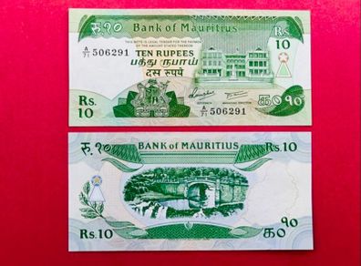 Mauritius  10 Rupees  1985  Pick 35b. UNC