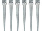 Ground Spikes 6 pcs Silver 8x8x76 cm Galvanised Steel