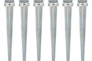 Ground Spikes 6 pcs Silver 8x8x76 cm Galvanised Steel