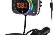 Bluetooth FM Transmitter, Car Radio Transmitter Bluetooth 5.0 USB C Car Charger Fast Charging PD20W &amp; QC3.0, Handsfree Car Kit Bass Booster, Noise Reduction, Support TF Card AUX Output