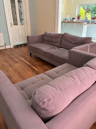 2 Seater and 3 seater grey sofas