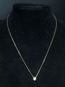 9K Gold Solitaire Necklace