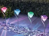 4 X Garden Solar Lights LED Colour Changing Diamond Solar Lights for Garden, Patio, Yard, Flowerbed, Parties
