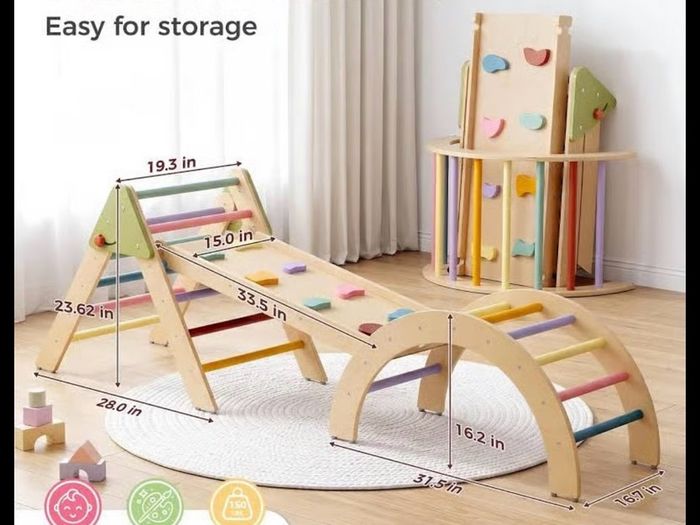 Wooden Pikler Triangle Climbing Frame