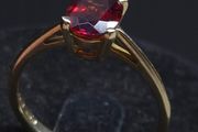 Vintage 9ct Gold Red Stone Ring Fully Hallmarked Birmingham Size 53.5