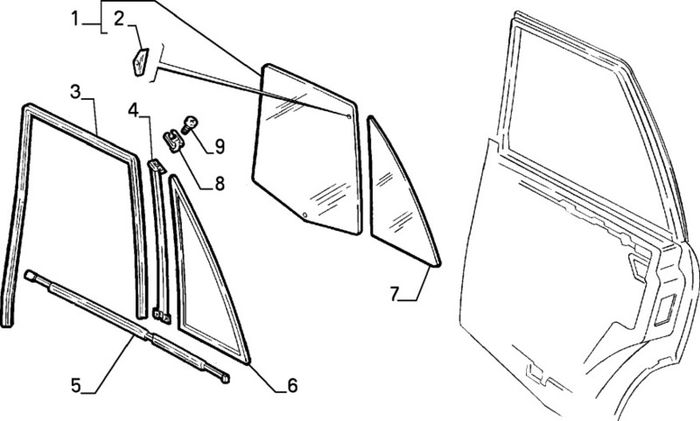 RH Rear Qtr Glass (Dedra integrale)