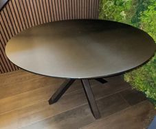 Black Glass Top Dining Table 120cm