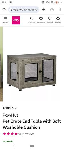 Paw hut pet crate end table with washable cushion for sale