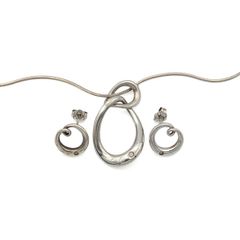 Hot Diamonds Designer 925 Sterling Silver Necklace & Earrings Set