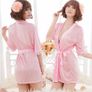 Wedding Women Sexy Long Satin Dressing Gown Bath Robe Babydoll Lingerie Nightdress Image 4