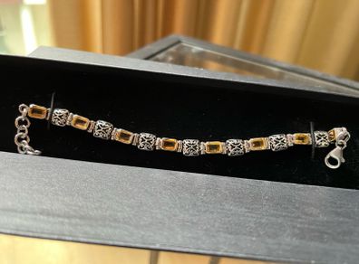 Citrine 925 Silver Bracelet