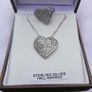 Vintage Sterling Silver 925 Cubic Zirconia Heart Set ring and chain with pendant 12,24g - lent 24" - size O Image 3