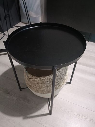 Tray coffe black table with basquet