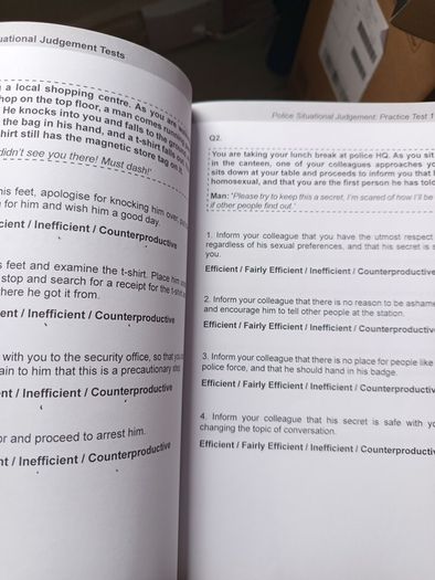 Police job assessments book