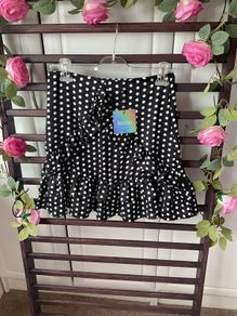 skirt Bnwt misguided black polka dot skirt size 12
