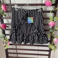 skirt Bnwt misguided black polka dot skirt size 12