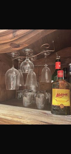 cabinet and shelves