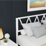 King Size Bed Frame with Headboard, Heavy Duty Metal Under Bed Storage, No Box Spring Needed, Easy Assembly, White Image 5