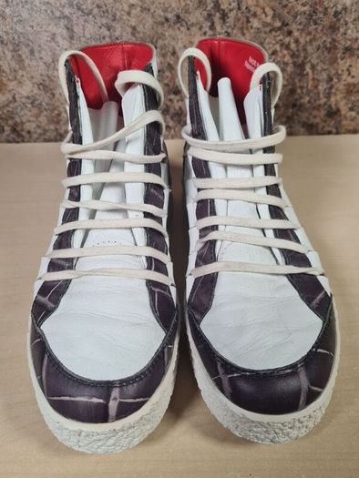 womens DIESEL BLACK GOLD LEATHER trainers runners white black Size UK 4 EU 36 boys girls unisex