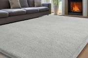 Carpet Rugs Living Room Large 200x290, Grey Rug for Bedroom Washable Area Rugs Anti Slip Fluffy Rug Shaggy Cream Carpets Extra Large Rugs for Living Room Kids Room