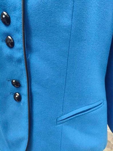 Electric blue ladies blazer with black button and trim detail size M/L Postage included