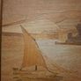 Beautiful Handmade Vintage inlaid Wood Marquetry Artwork Image 3
