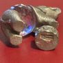 Vintage Pewter and Crystal Miniature Elephant Figurine Image 5