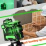 3D 12 Lines Self-leveling Laser Level with 1.2M 3 Heights Adjustable Alloy Extension Bar Tripod Stand and Carrying Bag Image 3