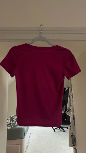 T&T Berry Red T-Shirt with Strawberry Embroidery - Cute Top