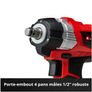 Einhell Professional Cordless Impact Wrench TP-CW 18 Li BL Solo Power X-Change (18 V, 215 Nm, Brushless, External Square Socket, Bit Adapter, LED Light, Battery Not Included) Image 2
