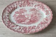 Large Oval Dish Tonquin By Myott Pink/Red