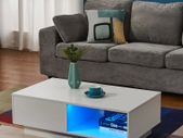 BRAND NEW Coffee Table Rectangle Living Room Storage With RGB LED + Large Drawer White Color