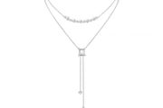 Sumiyaki Pearl and Diamante Double Necklace