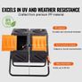 Compost Bin, 140.1L Dual Chamber Composting Tumbler, High Volume Two Rotating Chambers with 2 Sliding Door and Steel Frame, BPA Free Composter Bin Tumbler for Garden, Kitchen, Yard, Outdoor Image 2