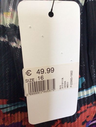BNWTS Zapara Pamela Scott black multi chiffon blouse Uk 16 price includes postage
