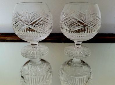 Vintage pair of cut crystal brandy snifters