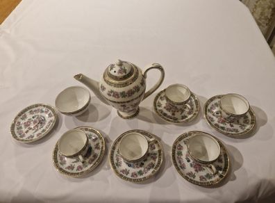 Antique arklow pottery 12-piece tea collection (famel rose)